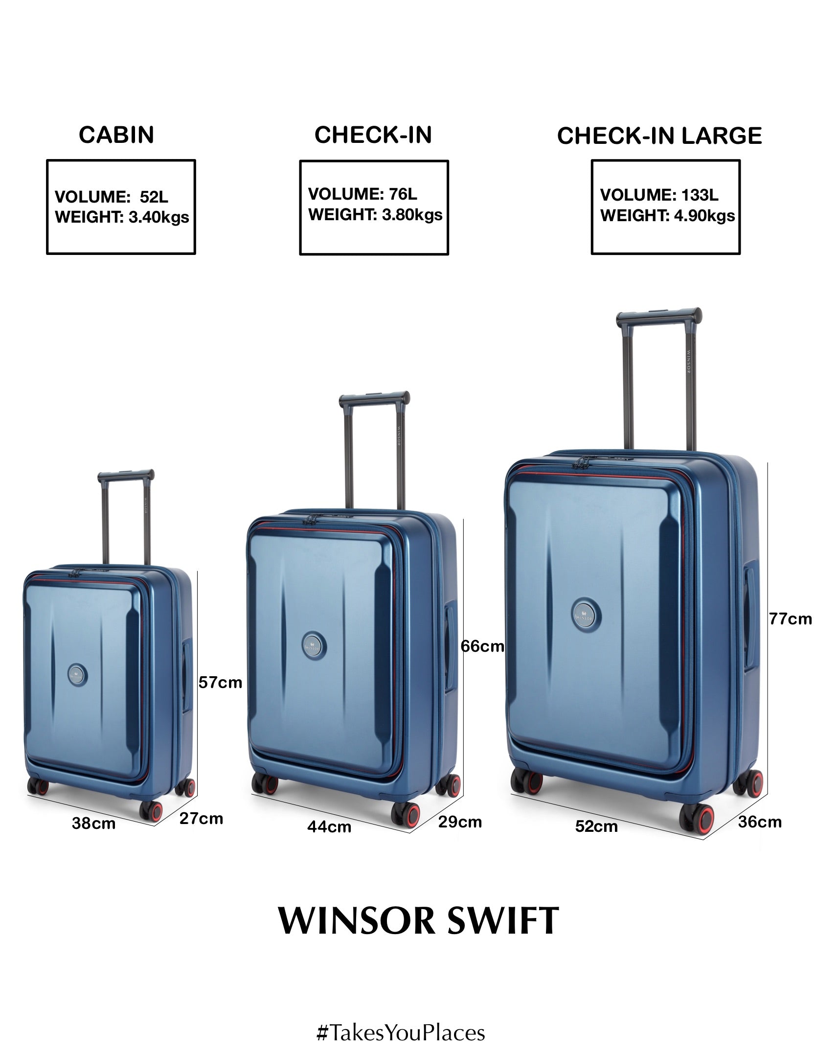 Swift Hard Luggage - Set of 3