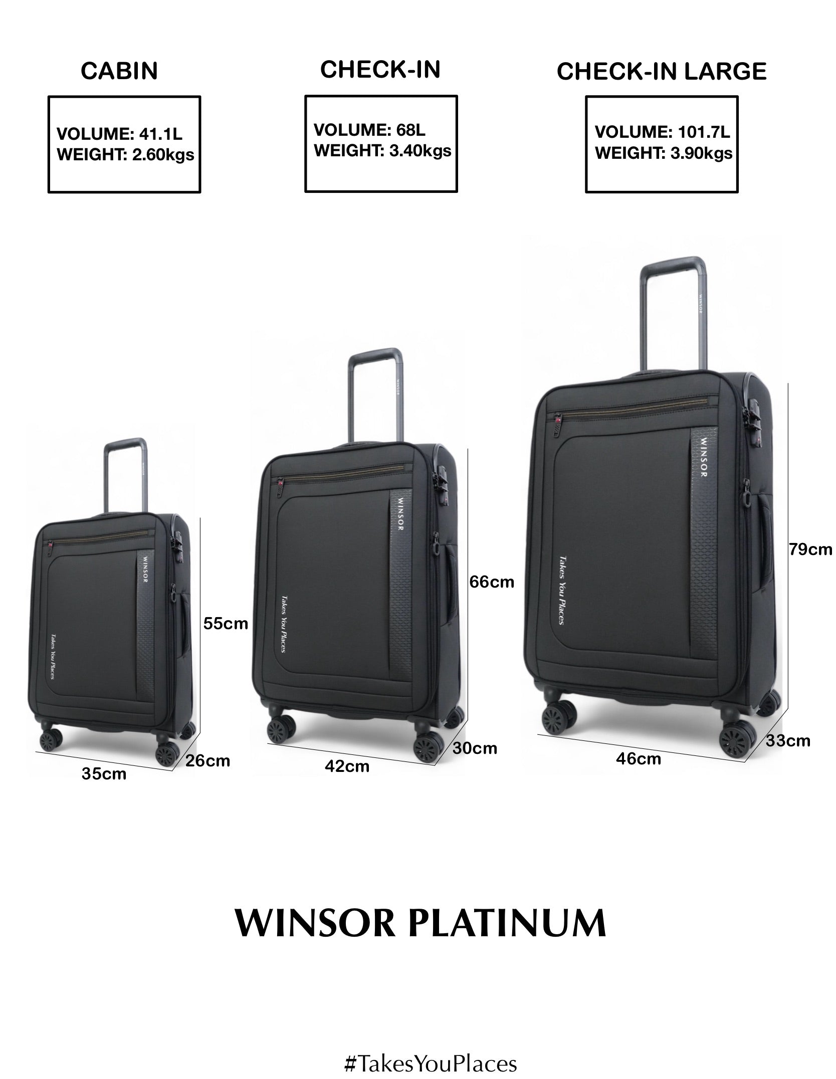 Platinum Soft Luggage - Set of 3